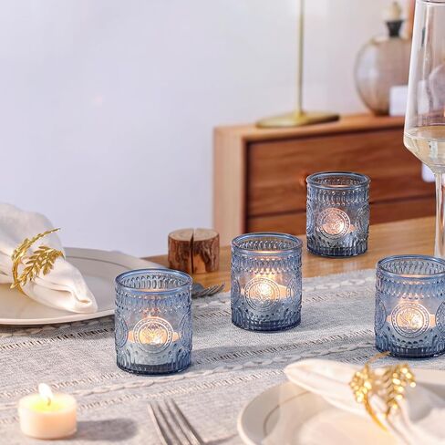 36 Pcs Pink Votive Candle Holders, Glass Tea Light Candle Holders for Wedding Centerpiece, Table Centerpiece, Home and Party Decorations in Kuwait