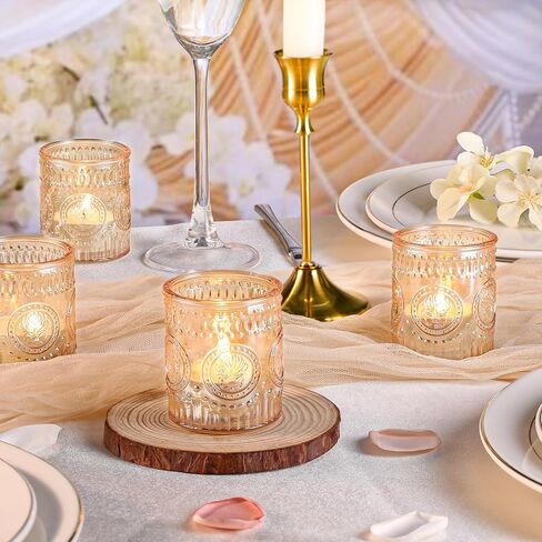 36 Pcs Pink Votive Candle Holders, Glass Tea Light Candle Holders for Wedding Centerpiece, Table Centerpiece, Home and Party Decorations in Kuwait