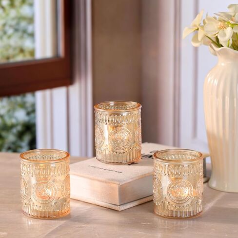 36 Pcs Pink Votive Candle Holders, Glass Tea Light Candle Holders for Wedding Centerpiece, Table Centerpiece, Home and Party Decorations in Kuwait