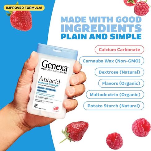 Genexa البالغ الأسيتامينوفين ومضادات الحموضة التحرير والسرد | الصداع و BUNTBURN BUNDLE | صبغة خالية ، 0 ٪ إضافات اصطناعية | نباتي وغير المعدلة وراثيا | الطب جعل نظيفة | تتراوح أعمارهم بين 12+ (2 عبوة) in Kuwait