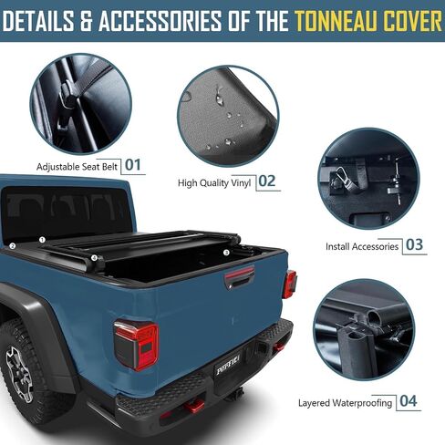 Perfit Liner Soft Tri-Fold Truck Bed Tonneau Cover Compatible with 5 FT (60") 2020-2025 Jeep Gladiator in Saudi Arabia