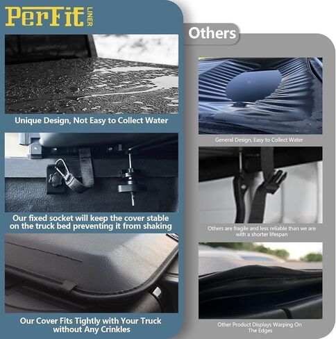 Perfit Liner Soft Tri-Fold Truck Bed Tonneau Cover Compatible with 5 FT (60") 2020-2025 Jeep Gladiator in Saudi Arabia