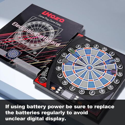 Electronic Dartboard, Dual Speakers with Automatic Voice Announcing Score, High Definition LCD Display, Includes 12 Soft Tip Darts, Suitable for Family Gatherings Bar Entertainment in Saudi Arabia