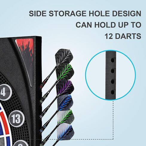 Electronic Dartboard, Dual Speakers with Automatic Voice Announcing Score, High Definition LCD Display, Includes 12 Soft Tip Darts, Suitable for Family Gatherings Bar Entertainment in Saudi Arabia