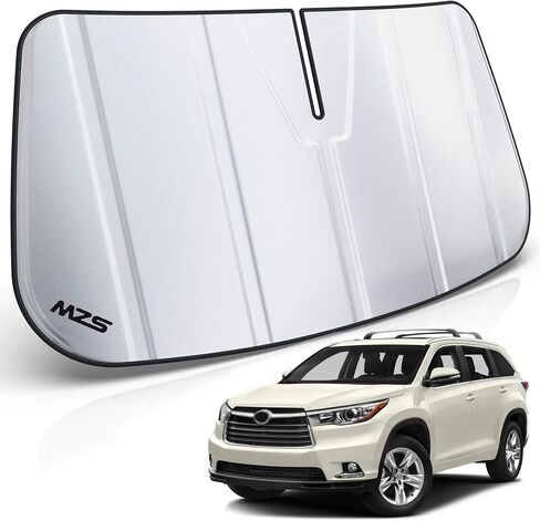 MZS Windshield Sun Shade Compatible with Suburban Tahoe Yukon 2021-2024 / Escalade 2021-2025, Foldable Truck Sun Shade Shield with Storage Pouch, Front Window Visor Sunshade for Interior Protector in Saudi Arabia