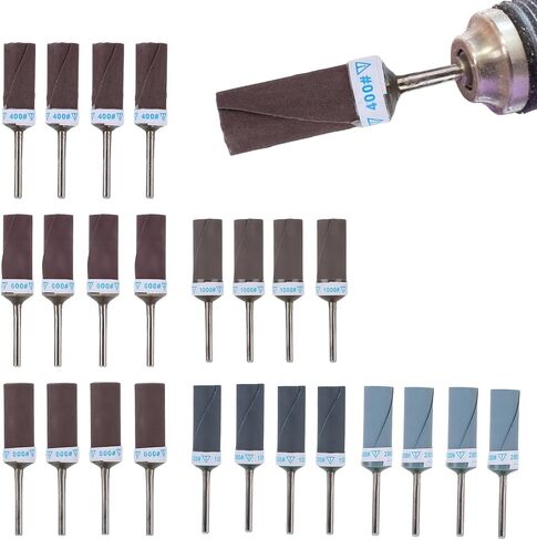 12pcs 400-2000 Grit Sanding Drums for Dremel Rotary Tool, Rotary Tool Bits Sander Set Bands Mandrels for Wood Plastic Metal Grinding Polishing in Saudi Arabia