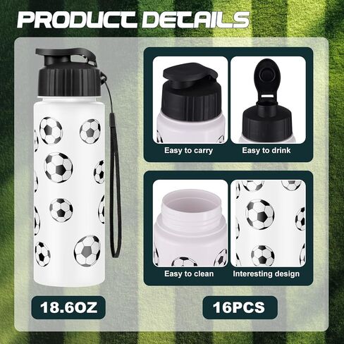 Olgaa 16 Pcs Basketball Water Bottle Bulk 20 oz Basketball Reusable Water Drink Bottles Sports Accessories for Party Favor Players Lovers Team Gifts in Saudi Arabia