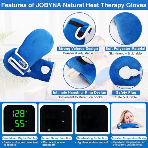 JOBYNA Heating Pad for Elbow Pain, Adjustable Tennis Elbow Pad for Men Women, 86℉-158℉ & Auto Shut Off, Heat Therapy for Golfer's Elbow, Bursitis, Sprains, Strains, Tendonitis, and Arthritis in Saudi Arabia