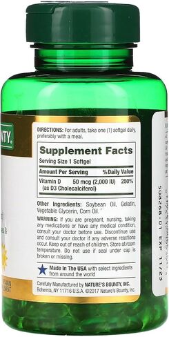 Nature's Bounty Vitamin D3 1000 IU Softgels, 350 Count in Kuwait
