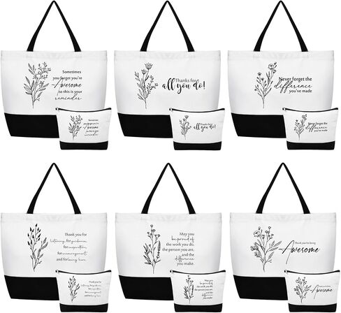 Cunno 24 PCS شكرًا لك Canvas Tote Bags for Women Employe Gift Bulk for Assistant Assistant Vet Tech Week in Saudi Arabia