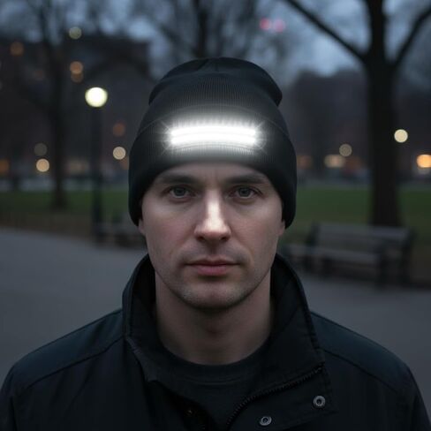 GRACETOP LED Beanie with Light – 230° Wide Beam USB Rechargeable Headlamp Beanie, Warm Winter Knitted Cap for Men & Women, Outdoor Gear & Gifts (Red) in Saudi Arabia