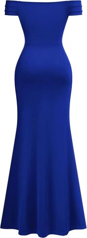 Miusol Women's Elegant Off Shoulder Split Wedding Bridesmaid Maxi Dress in Kuwait