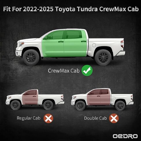 لوحات تشغيل OEDRO متوافقة مع Toyota Tacoma 2024-2025 كابينة مزدوجة، وقضبان خطوات جانبية منسدلة، وقضبان Nerf من الفولاذ الأسود in Kuwait