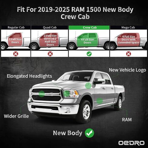 لوحات تشغيل OEDRO متوافقة مع Toyota Tacoma 2024-2025 كابينة مزدوجة، وقضبان خطوات جانبية منسدلة، وقضبان Nerf من الفولاذ الأسود in Kuwait
