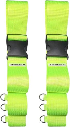 Adjustable Luggage Straps with Buckle 2pcs, Heavy-Duty Suitcase Straps for Travel,Durable Packing Straps2 x 9.8' Black in Saudi Arabia