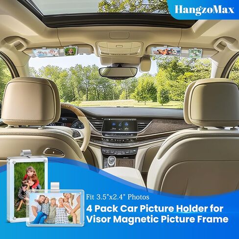 2 PCS Car Picture حامل لـ Sun Visor ، 2.4 × 3.5 بوصة مقطع صور أكريليك مغناطيسي للسيارة ， إكسسوارات مخصصة للسيارة ، إطار صورة للسيارة Sunshade ، عرض ذكرياتك الثمينة أثناء التنقل in Saudi Arabia