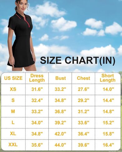 Women's Polo Style Athletic Dress with Front Zipper Lightweight Golf Tennis Skirt Dress in Saudi Arabia