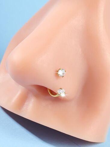 Modrsa 3pcs Gold Horseshoe Nose Ring 20g Gem Gem Horse Shoe Ring Ring For Women Surgical Steel Hight U Lape Double Tragus Adring Hoops Helix Percing Jewelry Septum Rings 20 Gauge in Saudi Arabia