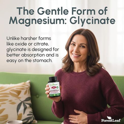 Pure Magnesium Glycinate 400mg Serving - High Absorption Magnesium Glycinate - Mag Bisglycinate for Stress, Bones, Muscles, Nerves, Relaxation & Heart Healt - 90 Capsules in Kuwait