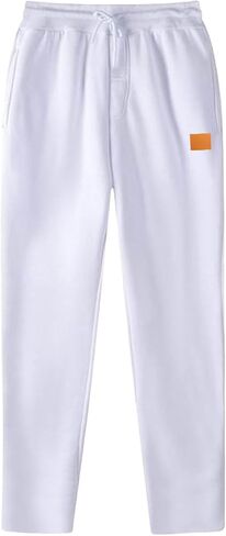 Men's High Waisted Sweatpants Straight Leg Open Bottom Lounge Pants Drawstring Casual Athletic Joggers with Pockets in Saudi Arabia