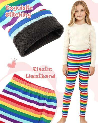 4 Pack Girls' Fleece Lined Leggings Winter Tights Pants Soft Warm Stretchy Pants in Saudi Arabia