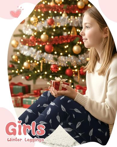 4 Pack Girls' Fleece Lined Leggings Winter Tights Pants Soft Warm Stretchy Pants in Saudi Arabia