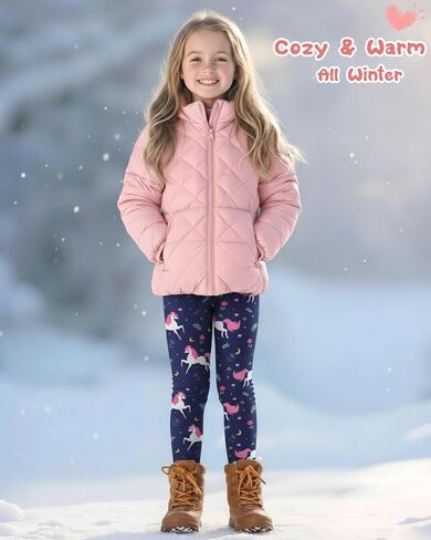 4 Pack Girls' Fleece Lined Leggings Winter Tights Pants Soft Warm Stretchy Pants in Saudi Arabia