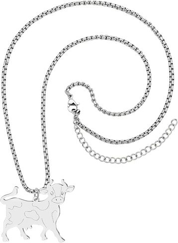 Stainless Steel Milk Cow Necklace Farm Animals Chain Pendant Jewelry for Women Charms Cow Gifts in Saudi Arabia