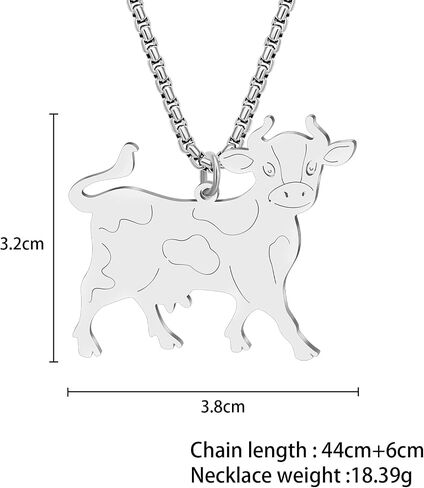 Stainless Steel Milk Cow Necklace Farm Animals Chain Pendant Jewelry for Women Charms Cow Gifts in Saudi Arabia