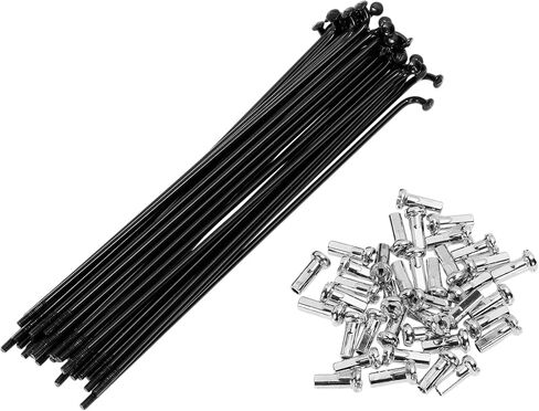 38 Set 14G Bicycle Spokes 260mm Bike Wheel Spokes Carbon Steel Black in Saudi Arabia