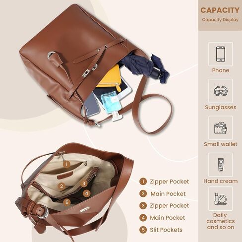 Genuine Leather Hobo Bag for Women, Slouchy tote Bags Purse Shoulder bag in Kuwait