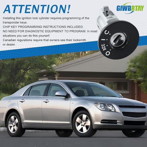 Compatible with Chevy Malibu 2004-2012, Pontiac G6 2005-2010, Saturn Aura 2007-2009 Ignition Switch Lock Cylinder Assembly with 2 Chip Keys with On-Board Programming 84663295 in Saudi Arabia