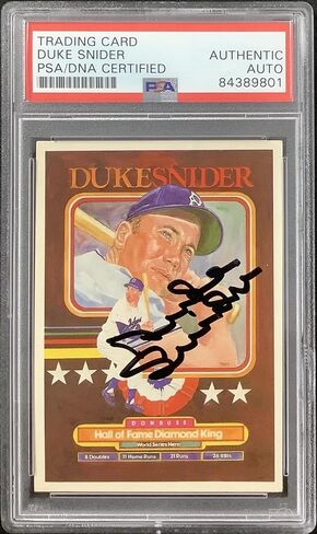 وقع Duke Snider على بطاقة البيسبول Donruss #648 لعام 1984 Mets Autograph HOF PSA/DNA - بطاقات البيسبول الموقعة in Saudi Arabia