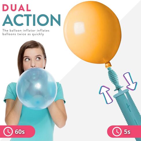 by DECOCHAMP Deco Pump - 2-Way Dual Action Hand Pump Manual Balloon Inflator Portable Air Pump for Balloons in Kuwait