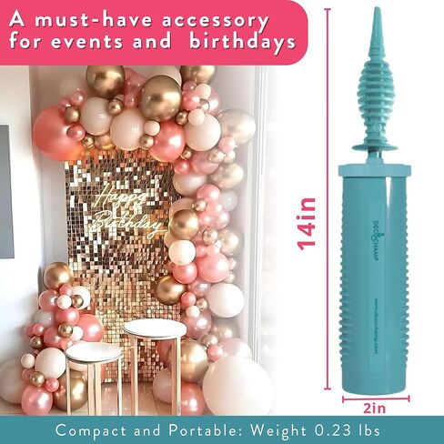 by DECOCHAMP Deco Pump - 2-Way Dual Action Hand Pump Manual Balloon Inflator Portable Air Pump for Balloons in Kuwait