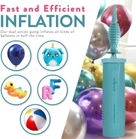 by DECOCHAMP Deco Pump - 2-Way Dual Action Hand Pump Manual Balloon Inflator Portable Air Pump for Balloons in Kuwait