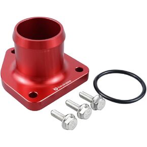 Bevinsee 7.3L Powerstroke Thermostat Housing Assembly Compatible with Ford F-250 F350 Super Duty 1999-2003 with Screws and Sealing Accessories Leak Proof Seal Aluminum Red in Kuwait