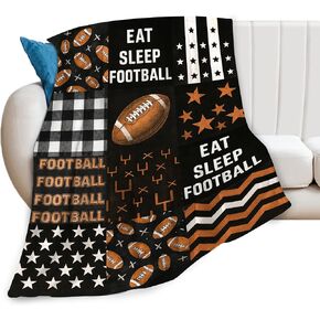 Football Blanket Football Throw Blanket Sport Decor Soft Cozy Fleece Fuzzy Plush Flannel Blankets Gifts for Sport Lovers Girls Men Boys Kids Teens Adults 50"X40" in Saudi Arabia