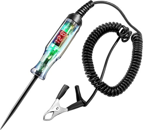 Upgraded Automotive Test Light 3-48V DC Digital LED Circuit Tester, Heavy Duty Light Tester with Voltmeter & Dual Color Polarity Indicate Light, Auto Voltage Tester Electric Light Test Pen in Saudi Arabia