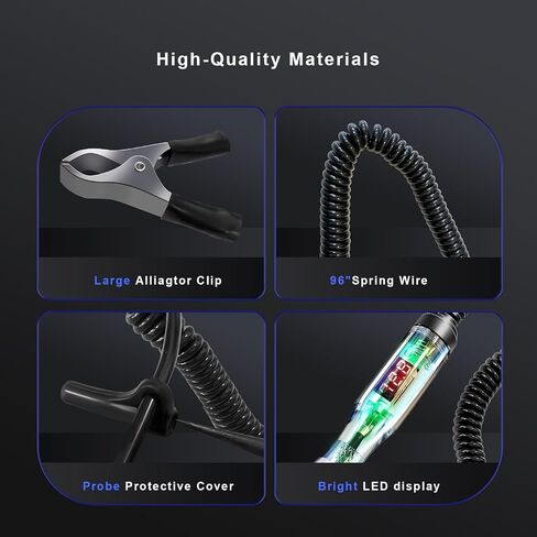 Upgraded Automotive Test Light 3-48V DC Digital LED Circuit Tester, Heavy Duty Light Tester with Voltmeter & Dual Color Polarity Indicate Light, Auto Voltage Tester Electric Light Test Pen in Saudi Arabia