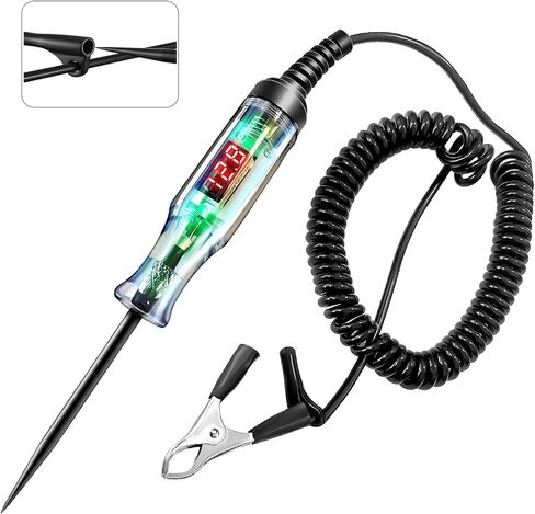 Upgraded Automotive Test Light 3-48V DC Digital LED Circuit Tester, Heavy Duty Light Tester with Voltmeter & Dual Color Polarity Indicate Light, Auto Voltage Tester Electric Light Test Pen in Saudi Arabia