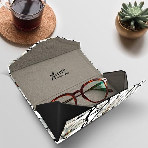 RainCaper Folding Travel Sunglasses & Reading Eyeglasses Case - Vegan Leather, Compact, Magnetic Closure, Slim Trifold Design, with Lens Cleaning Cloth, Tiffany Dragonfly - Purple in Kuwait