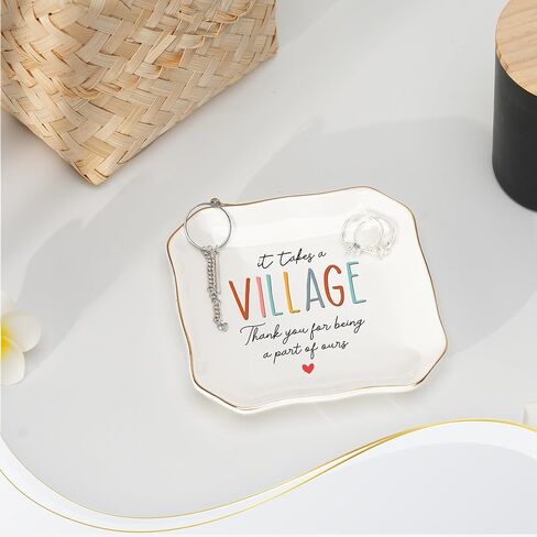 HEXMOZ Retirement Gift for Woman - Retirement Gifts for Women, Men 2025 - Retired Gift for Coworker, Boss, Employee, Teacher, Nurse- 4.5"x4.5" Ceramic Jewelry Dish Tray in Kuwait