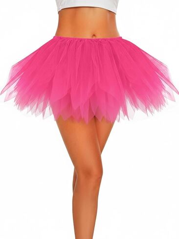 تنورة تول توتو تمزيقها للنساء المراهقات ذات الطبقات القصيرة الباليه الباطن المرن الخصر الهالوين زي الثمانينات. in Kuwait