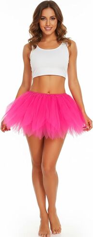 تنورة تول توتو تمزيقها للنساء المراهقات ذات الطبقات القصيرة الباليه الباطن المرن الخصر الهالوين زي الثمانينات. in Kuwait