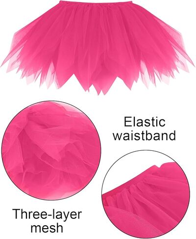 تنورة تول توتو تمزيقها للنساء المراهقات ذات الطبقات القصيرة الباليه الباطن المرن الخصر الهالوين زي الثمانينات. in Kuwait