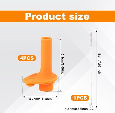4pcs Replacement Bite Valve for Zak, Silicone Spout Replacement Bite Valve Compatible with Zak Designs Kelso 15oz with 1 Cleaning Brush Reusable Rubber Cup Lid Straws Accessory (Orange) in Saudi Arabia