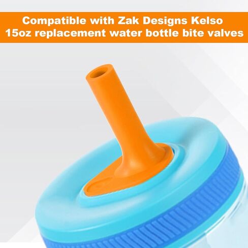 4pcs Replacement Bite Valve for Zak, Silicone Spout Replacement Bite Valve Compatible with Zak Designs Kelso 15oz with 1 Cleaning Brush Reusable Rubber Cup Lid Straws Accessory (Orange) in Saudi Arabia