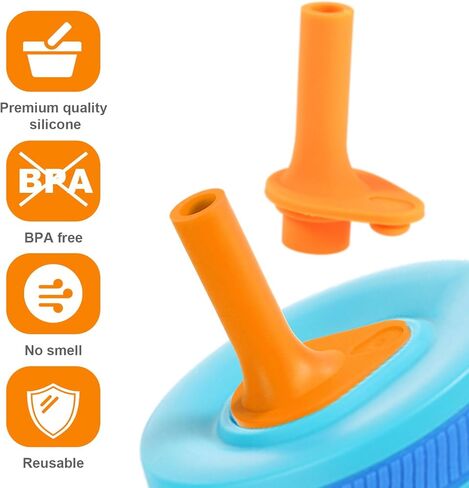 4pcs Replacement Bite Valve for Zak, Silicone Spout Replacement Bite Valve Compatible with Zak Designs Kelso 15oz with 1 Cleaning Brush Reusable Rubber Cup Lid Straws Accessory (Orange) in Saudi Arabia