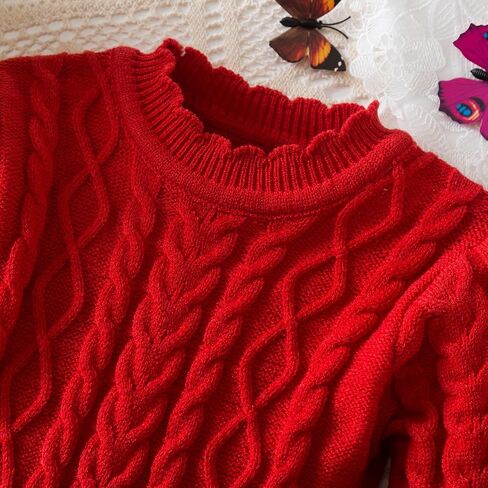 NNJXD Girls Long Sleeve Autumn Winter Knit Sweater Christmas Dress Casual Wear in Saudi Arabia
